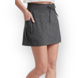 Athleta Womens Excursion Heathered Gray Drawstring Activewear Skort Skirt Size M